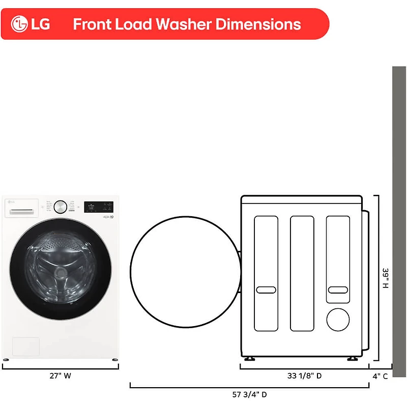 5.0 Cu. Ft. Alpine White Front Load Smart Washer
