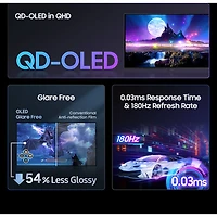 27 inch Odyssey G50SF OLED QHD HDR10 180Hz 0.03ms Gaming Monitor with G-Sync 