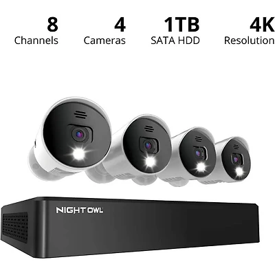 8 Channel DVR 4K Security System with 1TB Hard Drive - Factory Certified Refurbished