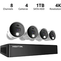 8 Channel DVR 4K Security System with 1TB Hard Drive - Factory Certified Refurbished