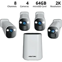 Expandable Wi-Fi 2K Wireless Security System - White - Factory Certified Refurbished