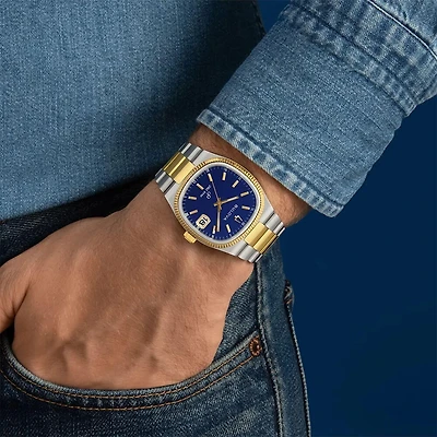 Super Seville Collection Quartz Watch - Two Tone Stainless/Blue