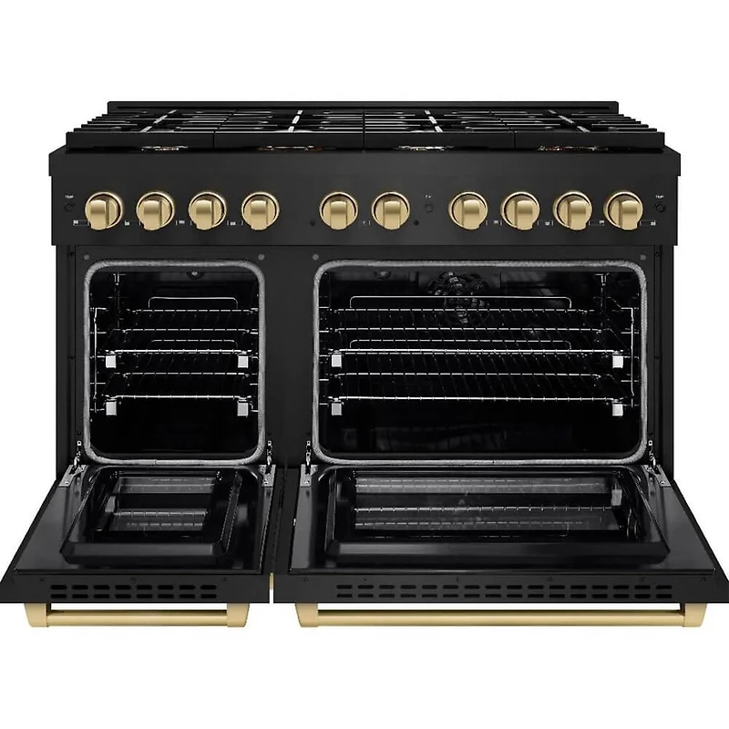6.7 Cu. Ft. Black Stainless Double Oven Dual Fuel Range