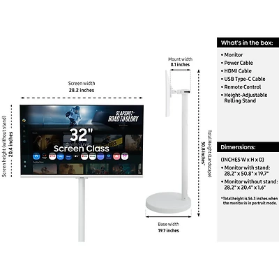 32 inch Movingstyle M7 4K UHD VA 60Hz Portable Flicker Free Smart Monitor