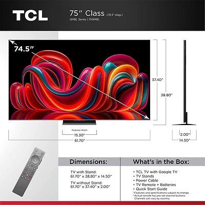 inch Class QM8L Series 4K SQD-Mini LED Smart Google TV