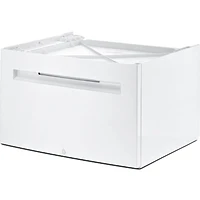 24 inch White Laundry Pedestal with Storage Drawer for Dryers