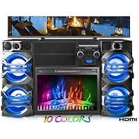 Professional Quad 10 inch Entertainment Center with Fireplace