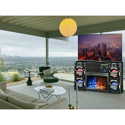 Professional Quad 10 inch Entertainment Center with Fireplace