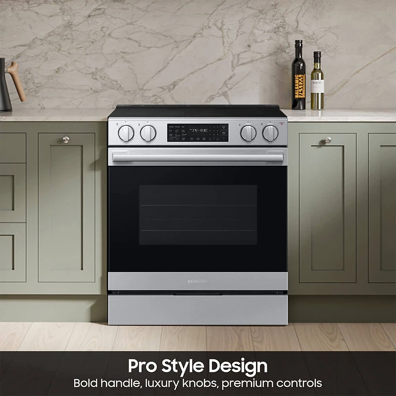 6.3 Cu. Ft. Bespoke Stainless Slide-In True Convection Smart Electric Range