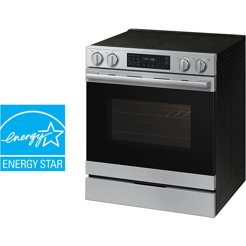 6.3 Cu. Ft. Bespoke Stainless Slide-In True Convection Smart Electric Range