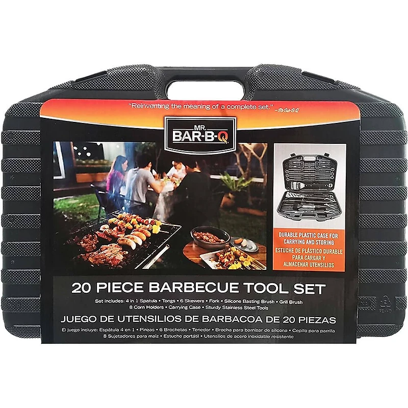 20 Pc. Stainless Steel Barbecue Cooking Tool Set with Carrying Case