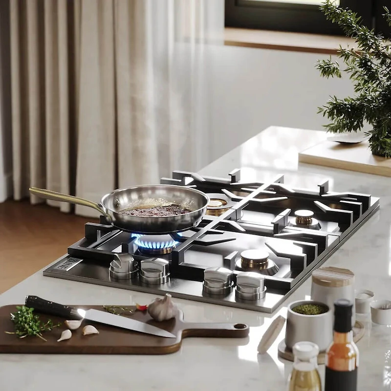 30 inch 4 Burner Stainless and Black Porcelain Gas Cooktop