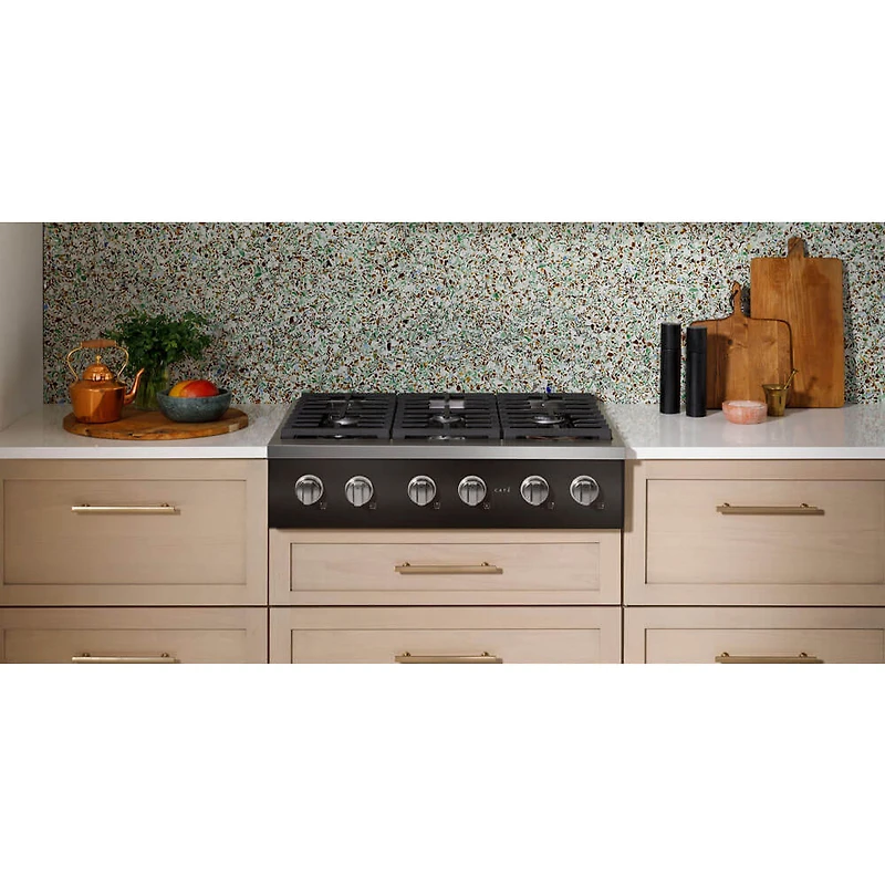 36 inch Matte Black 6 Burner Gas Cooktop