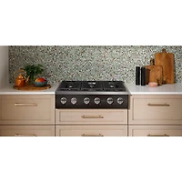 36 inch Matte Black 6 Burner Gas Cooktop