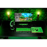 Minecraft PC Keyboard and Mouse Gaming Bundle with Headset and Mouse Pad