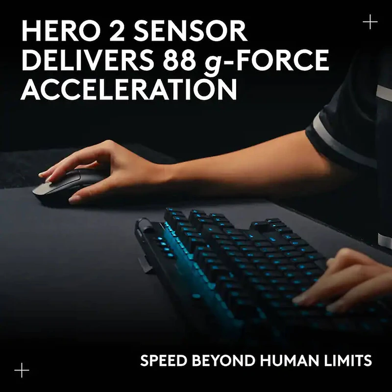 PRO 2 LIGHTSPEED Lightweight Optical HERO 44K DPI Wireless Gaming Mouse - Black