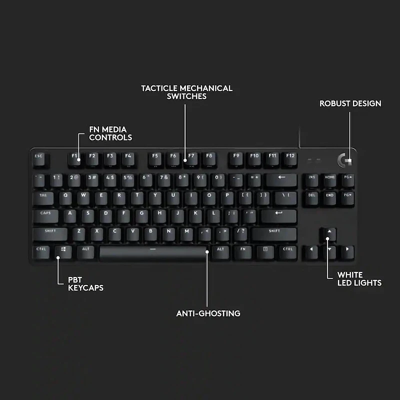 G413 TKL SE Wired Mechanical Tactile Switch Gaming Keyboard - Black