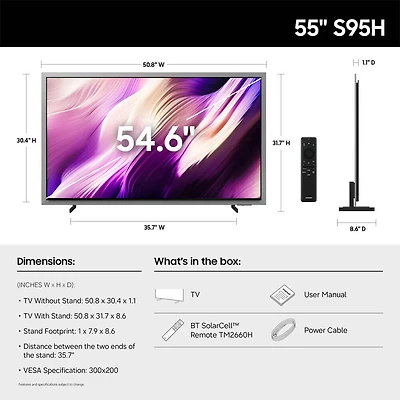 inch Class S95H Series 4K OLED UHD Vision AI Smart TV