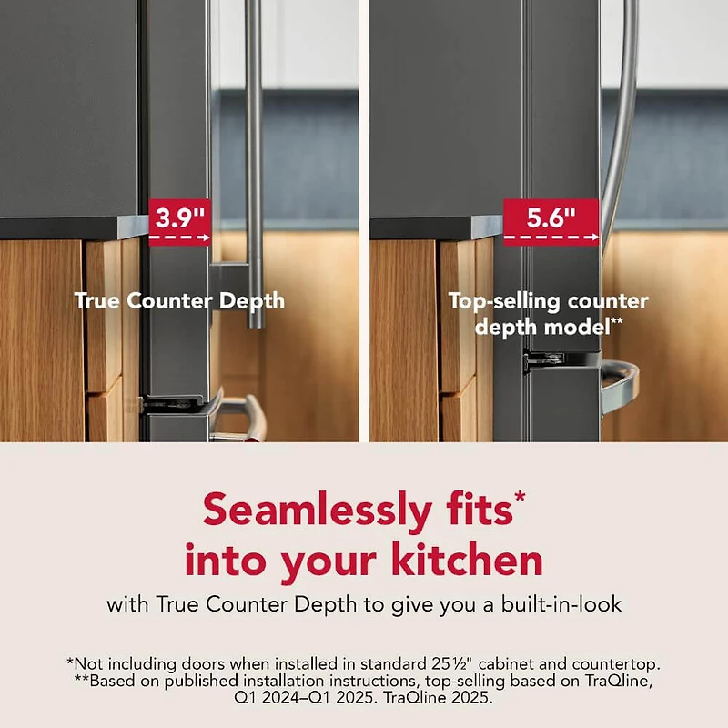 23.1 Cu. Ft. Stainless French Door Counter-Depth Smart Refrigerator with Intelligent Auto Fill