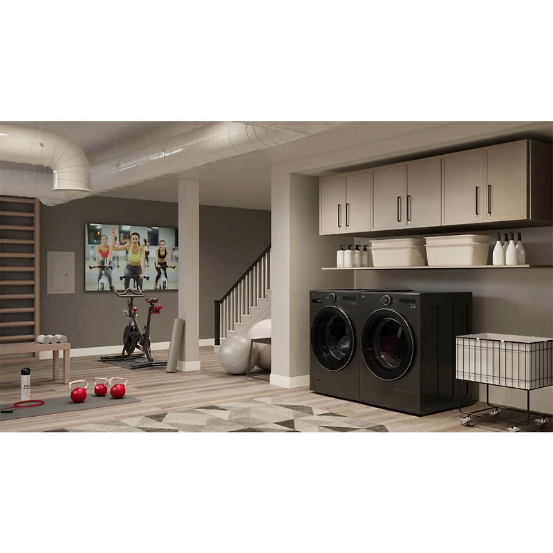 7.8 Cu. Ft. Black Steel Front Load Smart Electric Dryer with Heat Pump