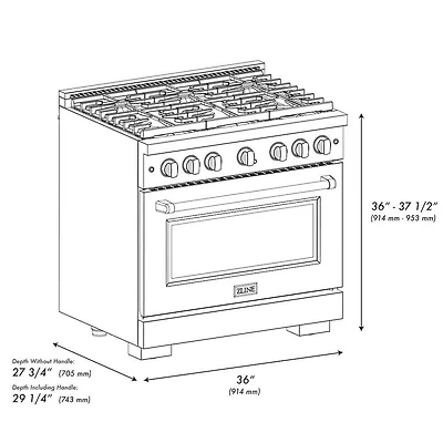5.2 Cu. Ft. Black Stainless Freestanding Convection Gas Range