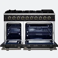 6.58 Cu. Ft. Black Massimo Series Freestanding Convection Gas Range