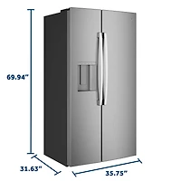 23.5 Cu. Ft. Stainless Side-by-Side Counter-Depth Smart Refrigerator with LED Light Walls