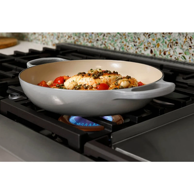 8.25 Cu. Ft. Matte White Freestanding Double Oven Convection Smart Dual-Fuel Range