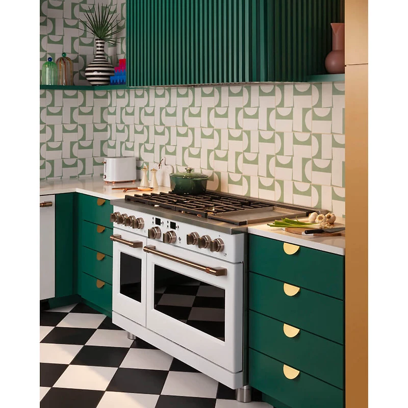 8.25 Cu. Ft. Matte White Freestanding Double Oven Convection Smart Dual-Fuel Range