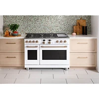 8.25 Cu. Ft. Matte White Freestanding Double Oven Convection Smart Dual-Fuel Range