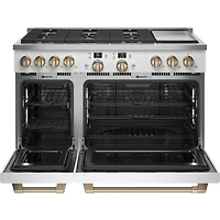 8.25 Cu. Ft. Matte White Freestanding Double Oven Convection Smart Dual-Fuel Range