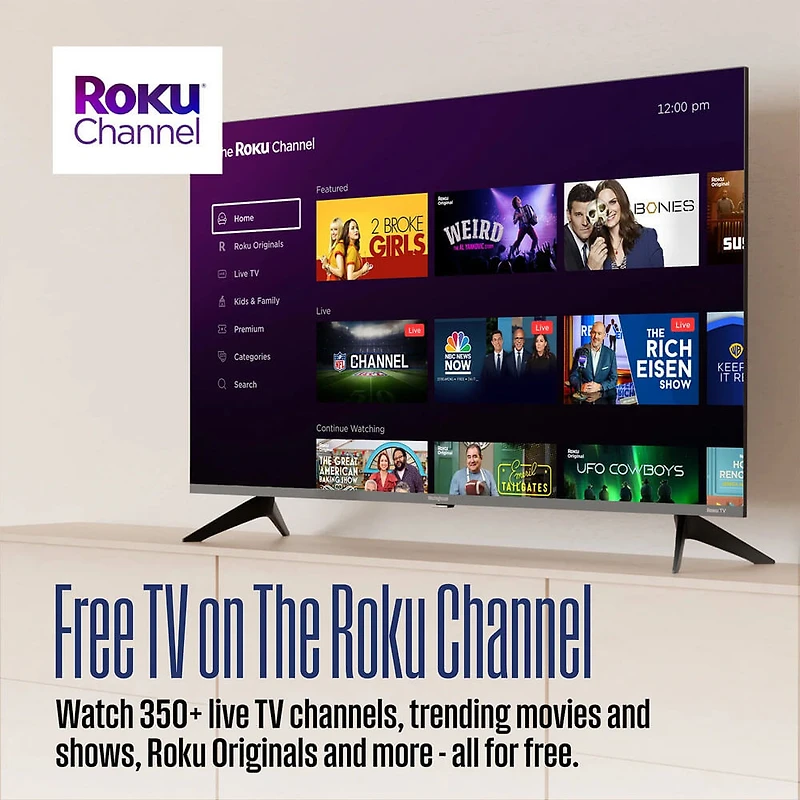 32 inch Class Edgeless 720p HD LED Smart Roku TV