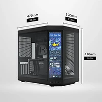 Y70 Touch Infinite Modern Dual Chamber ATX Mid-Tower Case with Integrated IPS Touchscreen - Black