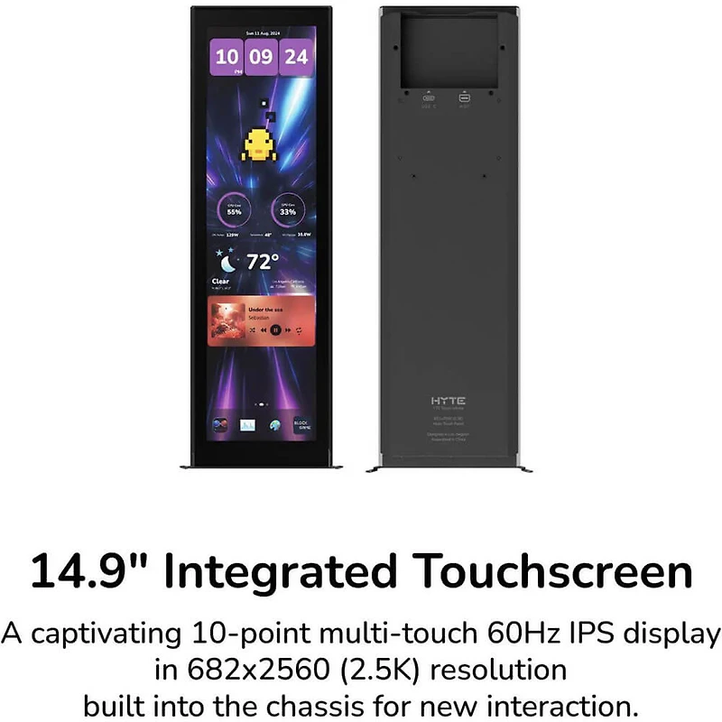Y70 Touch Infinite Modern Dual Chamber ATX Mid-Tower Case with Integrated IPS Touchscreen - Black