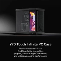Y70 Touch Infinite Modern Dual Chamber ATX Mid-Tower Case with Integrated IPS Touchscreen - Black