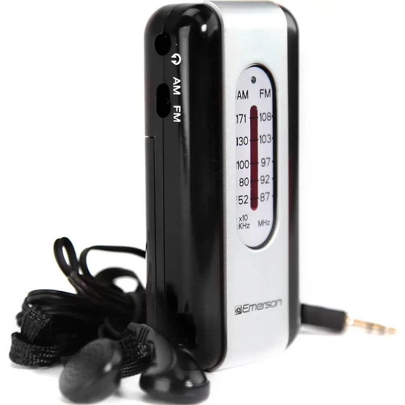 AM/FM Pocket Radio with Headphones - Black