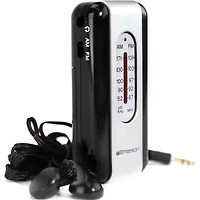 AM/FM Pocket Radio with Headphones - Black
