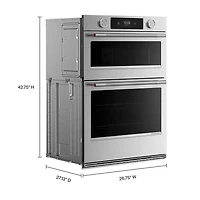 27 inch Stainless Smart Convection Wall Oven and Microwave Combination with Assisted Cooking Modes