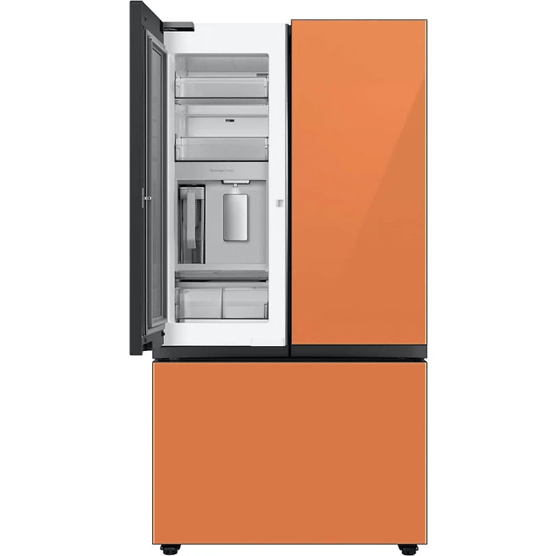 30 Cu. Ft. Bespoke 3-Door French Door Smart Refrigerator with Clementine Glass Panels