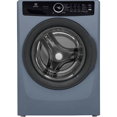 Denim Blue Front Load 4.5 Cu. Ft. Washer/8 Cu. Ft. Electric Dryer Laundry Pair with Pedestals