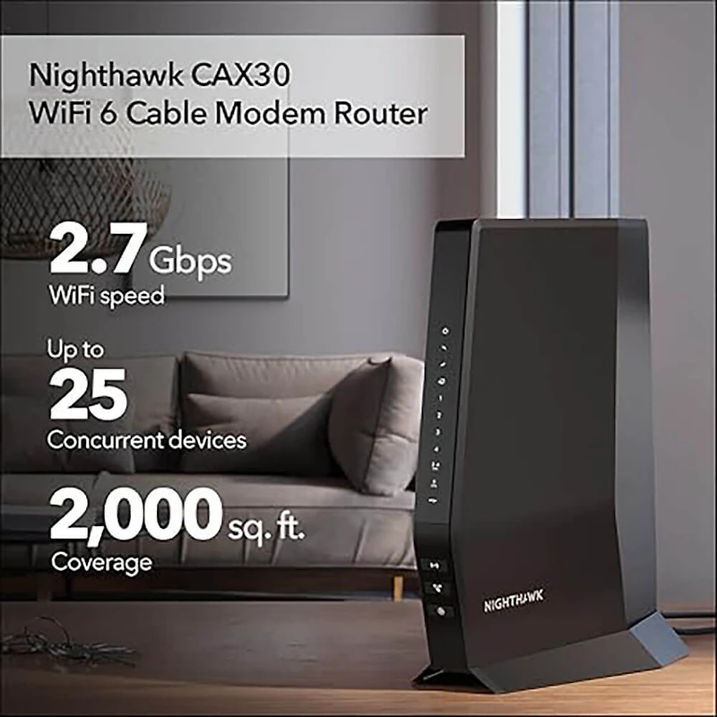 Nighthawk AX2700 Wi-Fi Cable Modem Router