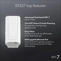BE5000 Dual-Band Wi-Fi 7 Wall Plug Range Extender - White