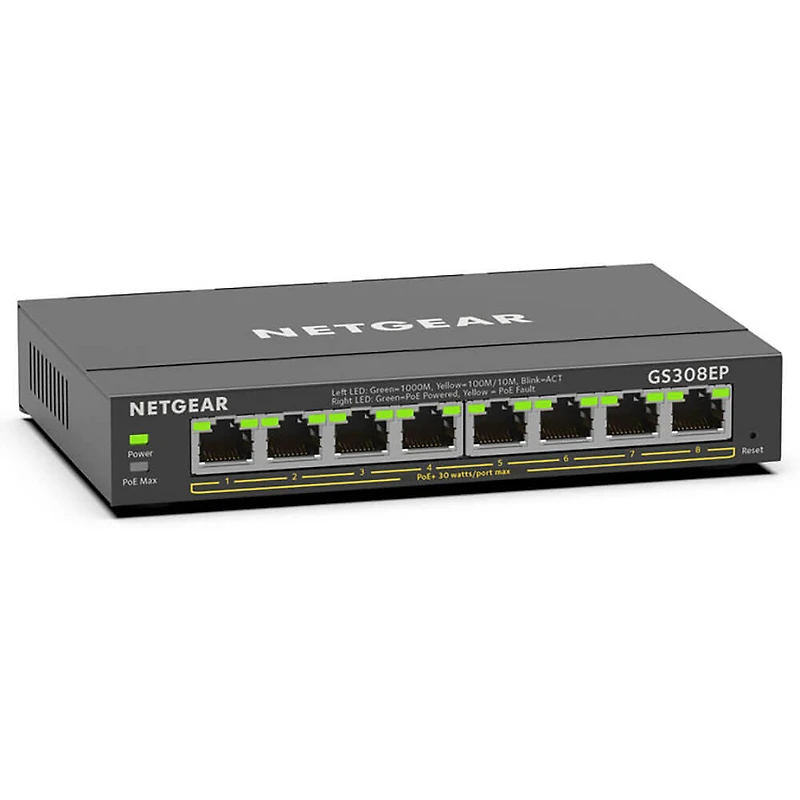 8-Port Gigabit PoE+ Compliant Managed Switch
