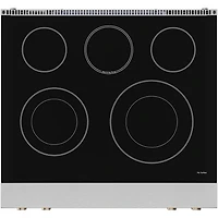 Cu. Ft. Stainless Gordon Ramsay Collection Slide-In Electric Convection Range with Brushed Bronze Knobs and Handle