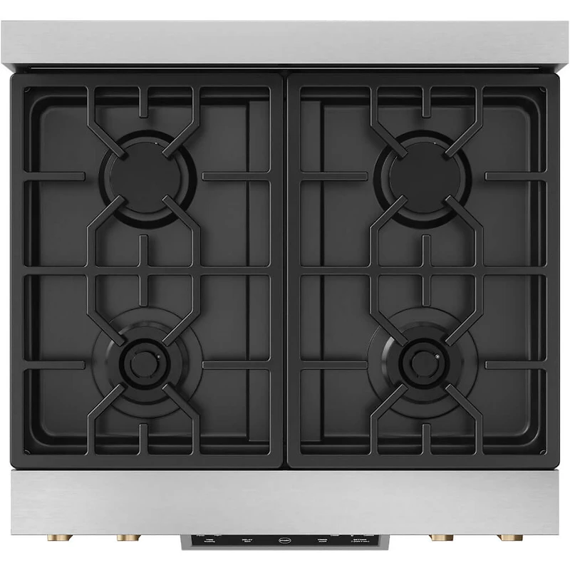 4.55 Cu. Ft. Stainless Gordon Ramsay Collection Slide-In Liquid Propane Range with Brushed Bronze Knobs and Handle