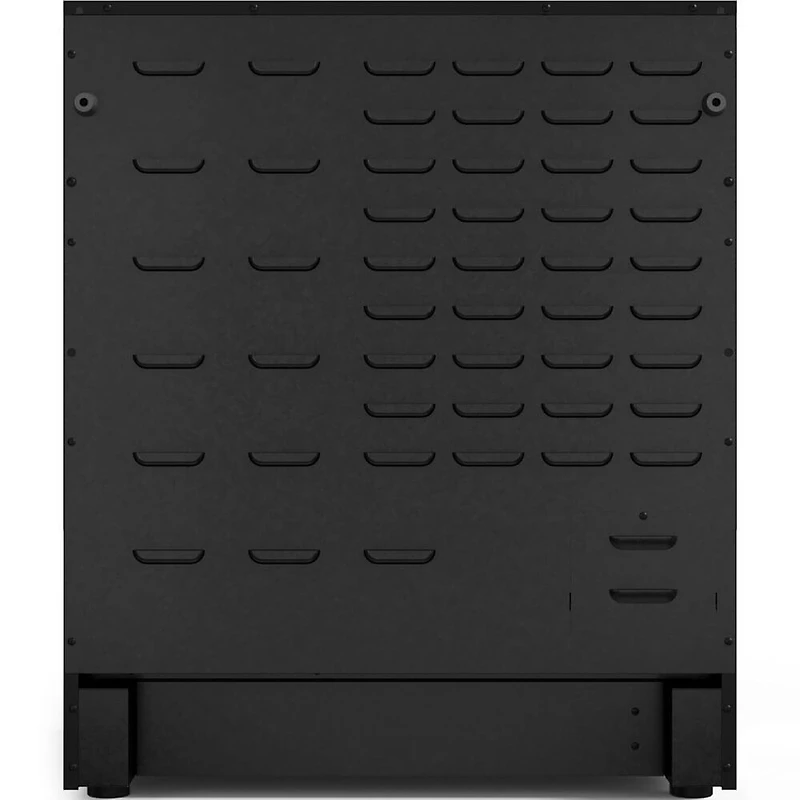 4.55 Cu. Ft. Matte Black Gordon Ramsay Collection Slide-In Electric Convection Range with Navy Blue Knobs and Handle