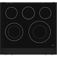 4.55 Cu. Ft. Matte Black Gordon Ramsay Collection Slide-In Electric Convection Range with Stainless Knobs and Handle