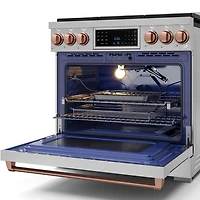 6.0 Cu. Ft. Stainless Gordon Ramsay Collection Slide-In Gas Convection Range with Rose Gold Knobs and Handle
