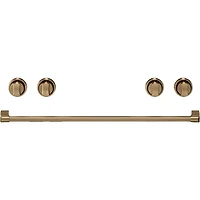 6.0 Cu. Ft. Matte Black Gordon Ramsay Collection Slide-In Electric Convection Range with Brushed Bronze Knobs and Handle