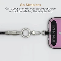 4 Ft. TECHcessories 2-in-1 Universal Crossbody Phone Strap and 60W USB-C Charging Cable - Black
